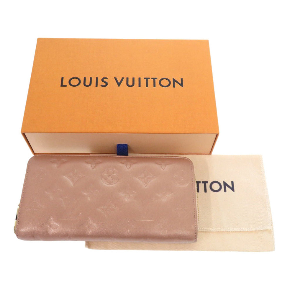 Louis Vuitton Long Purse M81708 Rose emboss Monogram Lambskin Gold Wallet Case