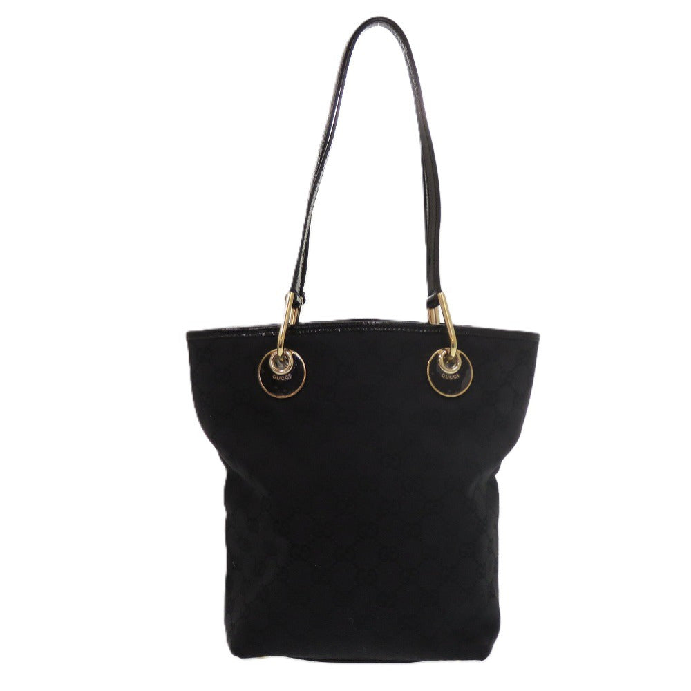 Gucci GG , GG Leather Canvas Black Tote Bag