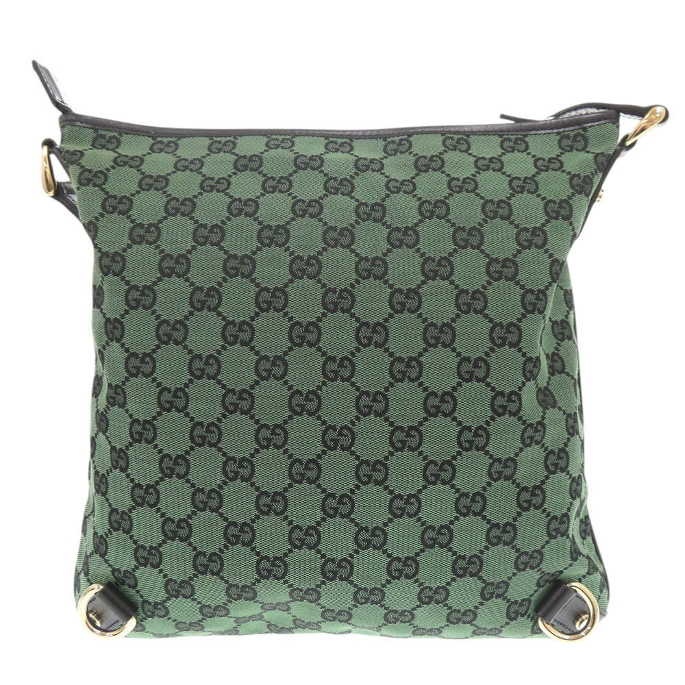 Gucci GG , Abbey Leather Canvas Green Shoulder Bag