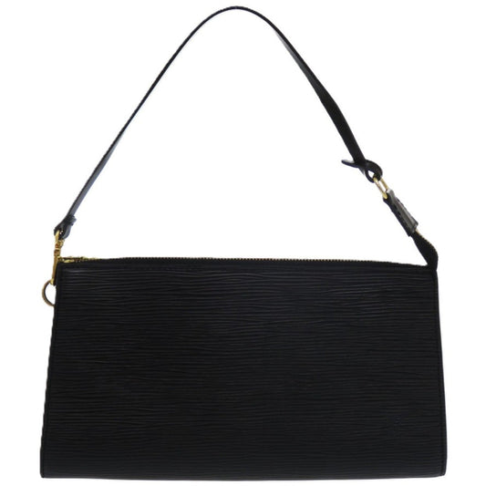 Louis Vuitton Pouch Epi Noir Epi Pochette Leather Clutch Bag