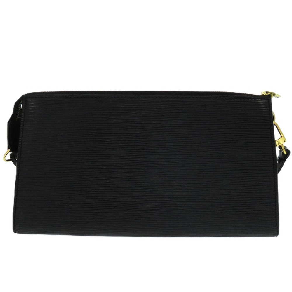 Louis Vuitton Pouch Epi Noir Epi Pochette Leather Clutch Bag