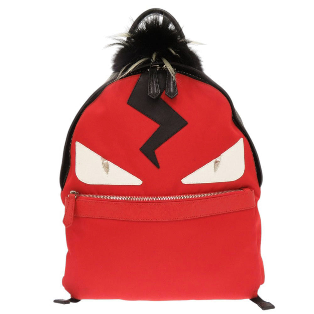 Fendi Backpack 7Vz012 Monster Leather Nylon Red