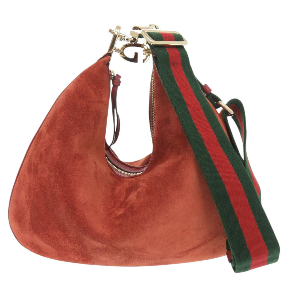 Gucci type Attache Suede Red Shoulder Bag
