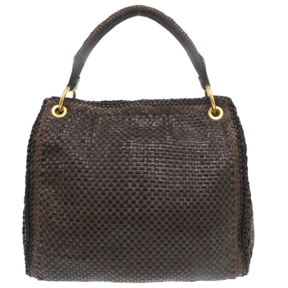 Shoulder Bag Madras Leather Brown