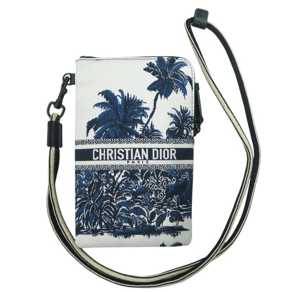 Dior Christian Pouch Handbag Nylon Blue Travel Bag