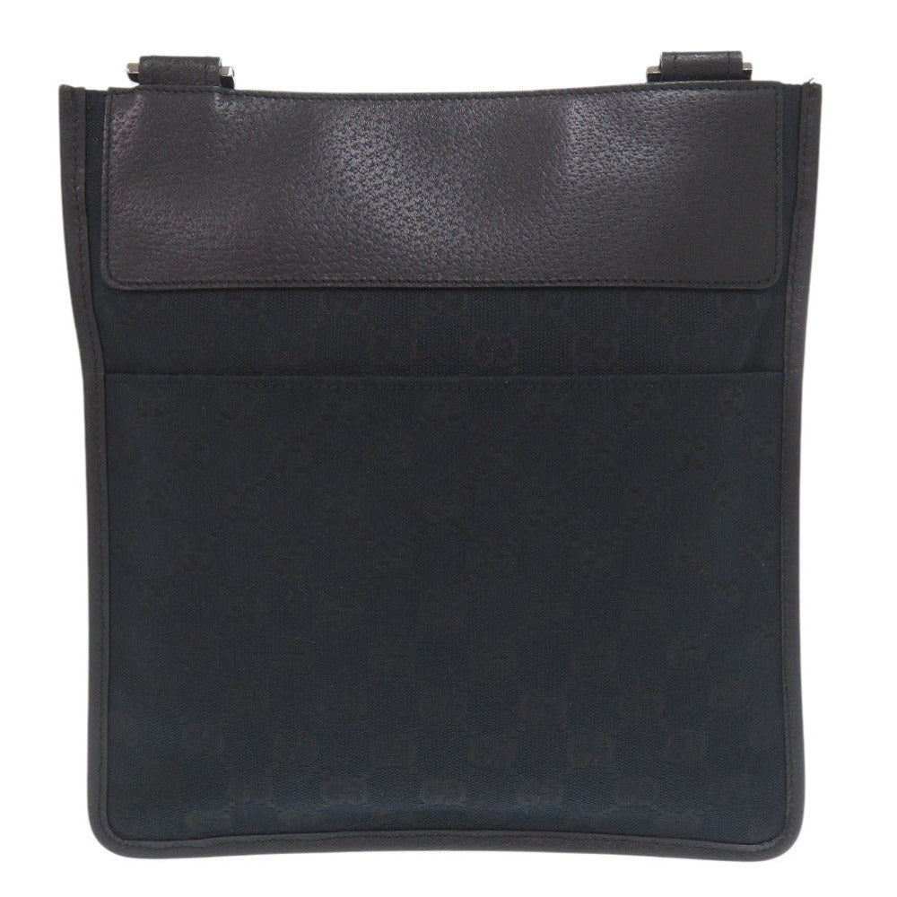 Gucci GG Leather Canvas Black Shoulder Bag