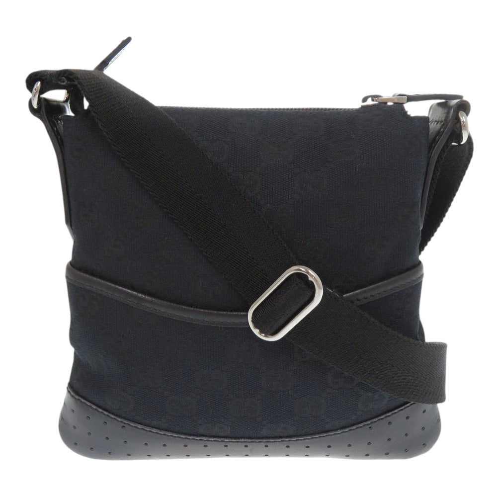 Gucci GG Leather Canvas Black Shoulder Bag 2