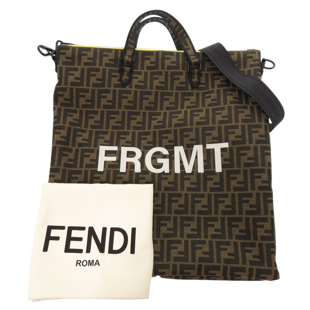 Fendi Tote Bag Fragment Collaboration Canvas Brown