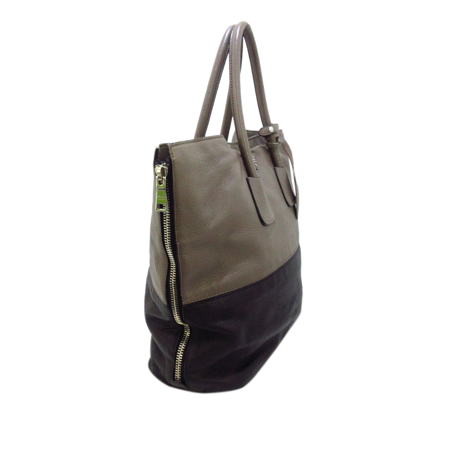 Prada Glace Calf Zippers Tote Bag Black