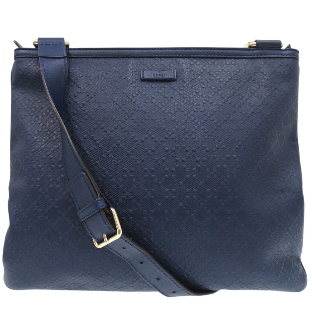 Gucci Diamante Pattern A4 Storage Diamante Leather Navy Crossbody Bag