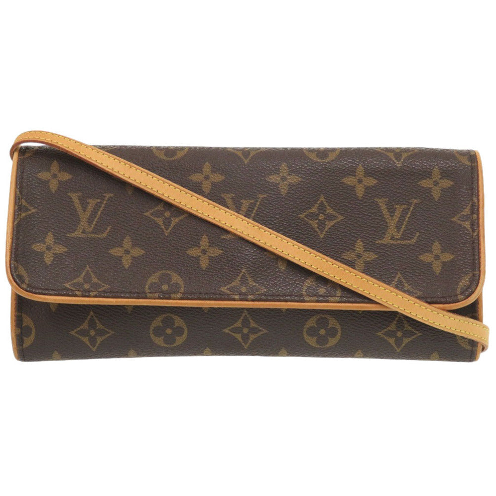 Louis Vuitton M51852 Pochette Twin GM Monogram Canvas Brown Shoulder Bag 7X0382Ap5K21