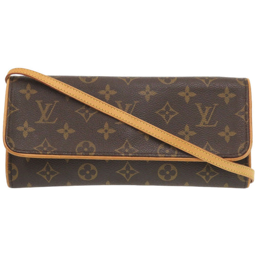 Louis Vuitton M51852 Pochette Twin GM Monogram Canvas Brown Shoulder Bag 7X0382Ap5K21