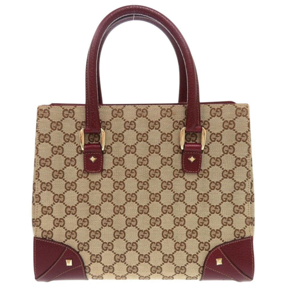 Gucci GG Leather Canvas Beige Handbag 7X0859Al5M28