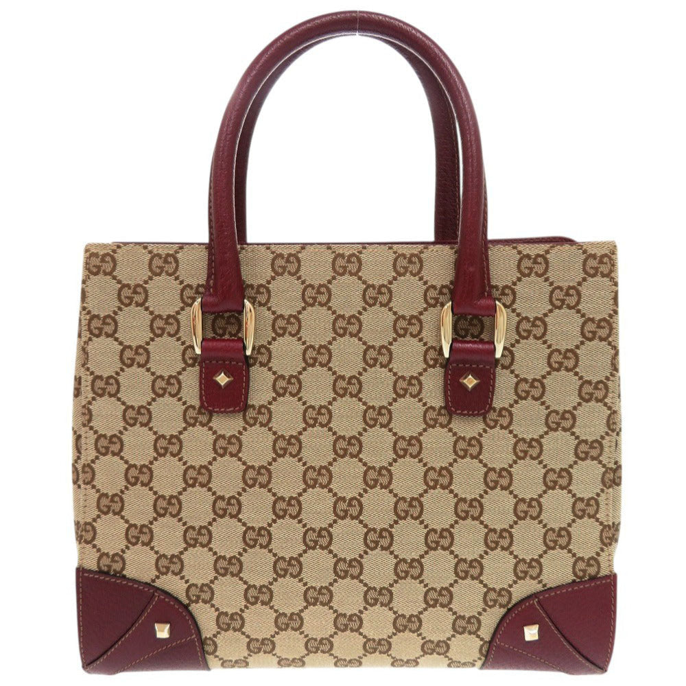 Gucci GG Leather Canvas Beige Handbag 7X0859Al5M28