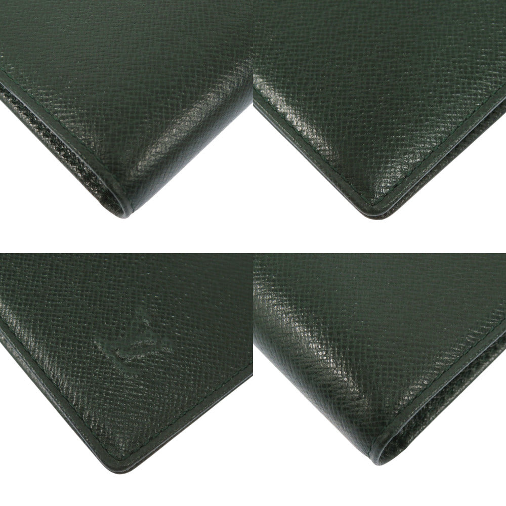Louis Vuitton Long Purse Taiga Bill Compartment Green Wallet Case