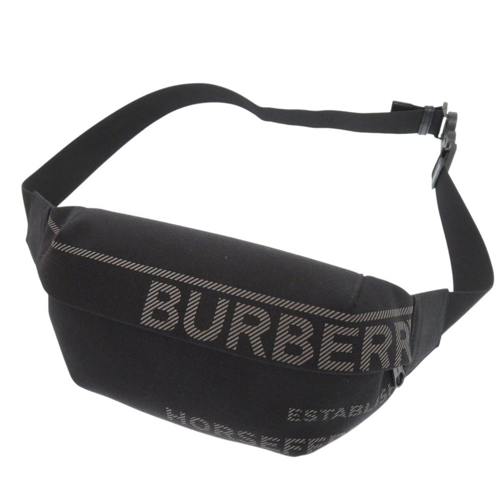 Burberry Waist Bag Women Canvas Black Travel Bag