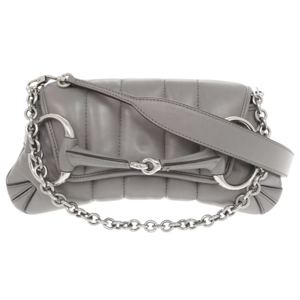 Gucci Horsebit Leather Gray Shoulder Bag