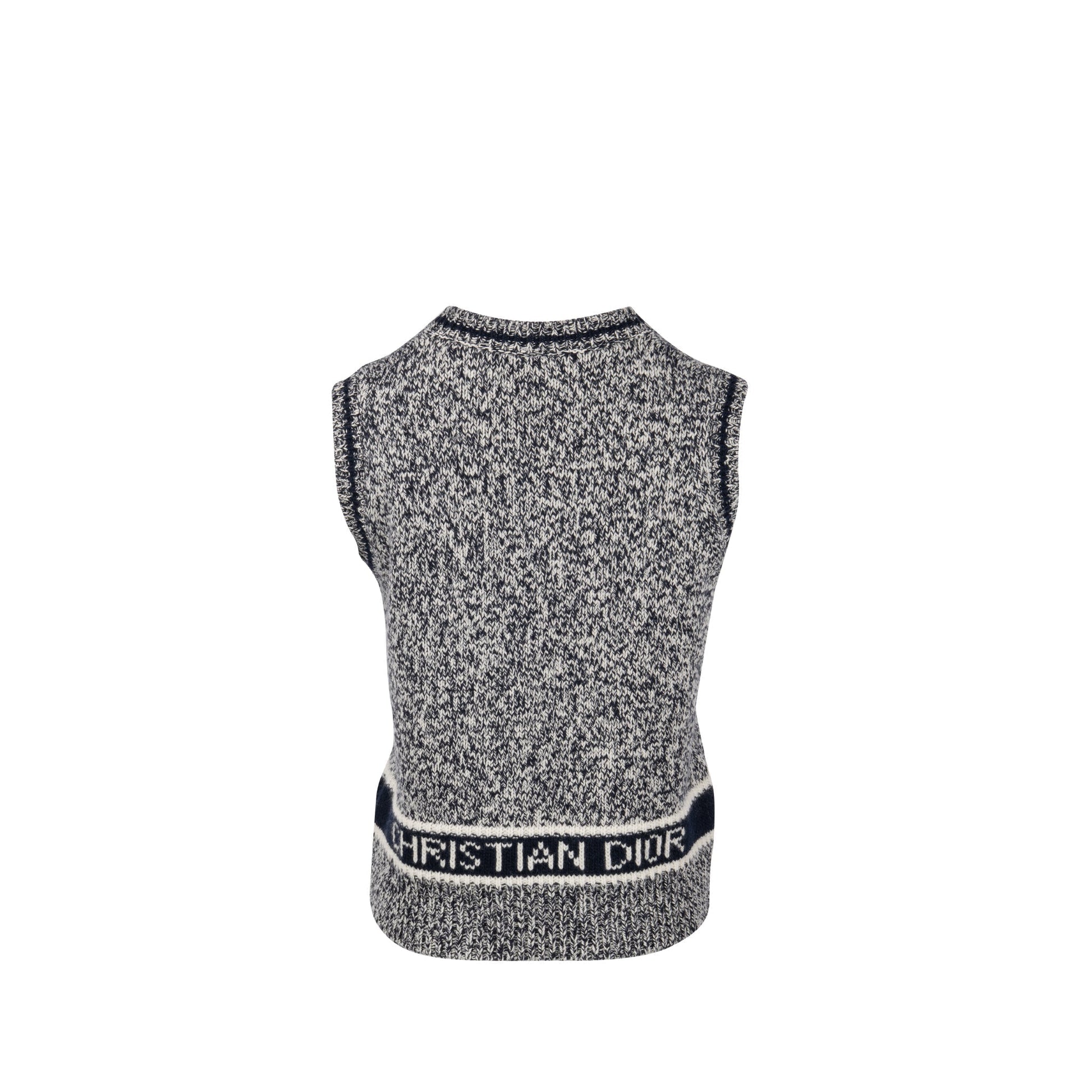 Dior Size V Neck Sweater Vest Wool Cashmere White Travel Bag