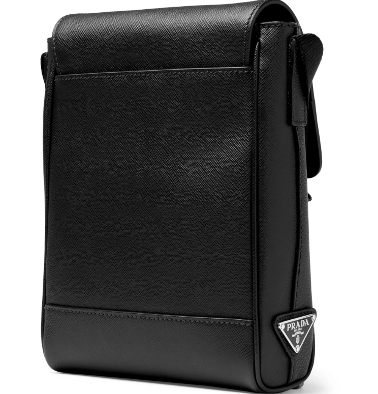 Prada Shoulder Bag Leather Saffiano Black Bag Black 1