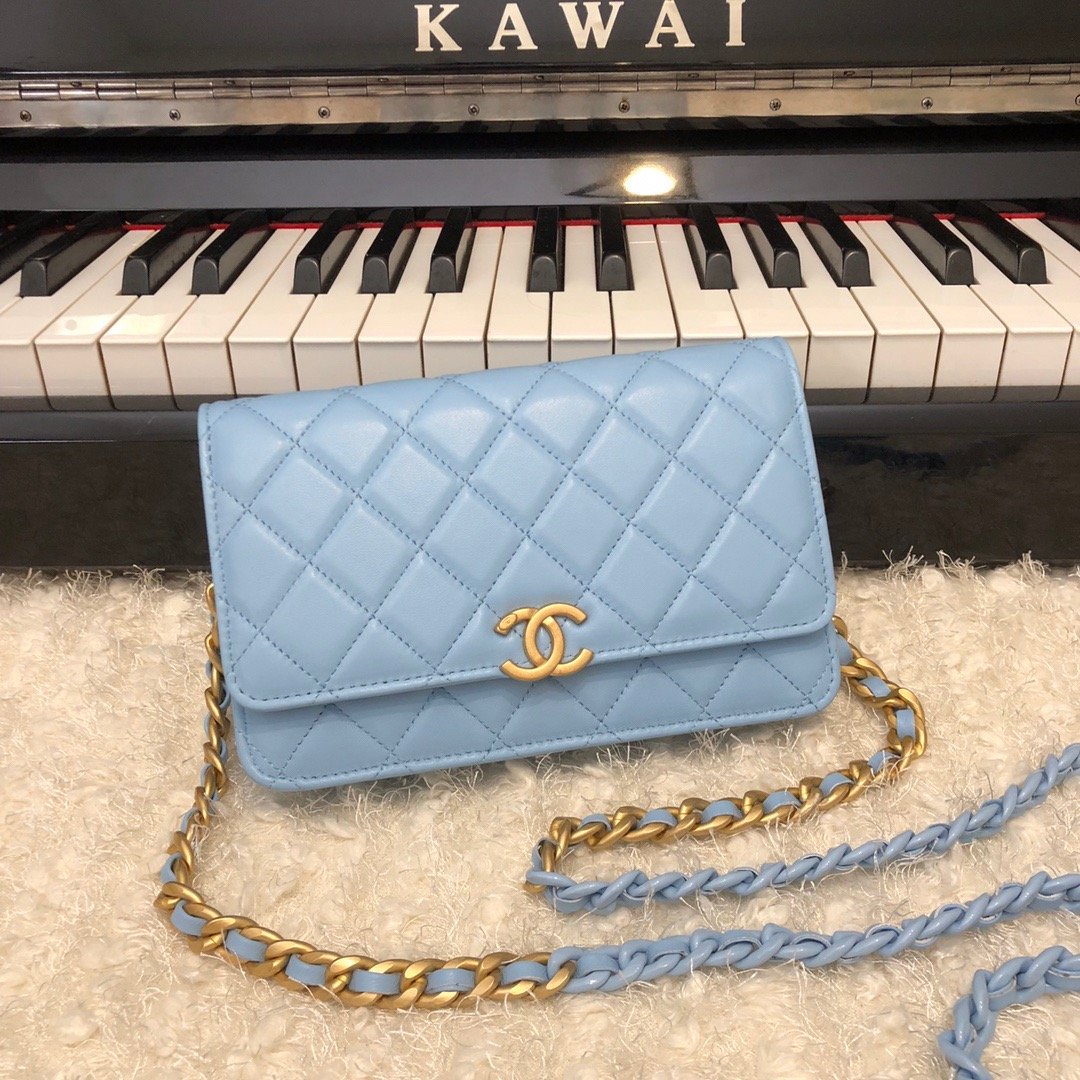 CHLOriginal Classic Hardware , ’s Blue Gold Small Flap Shoulder Bag