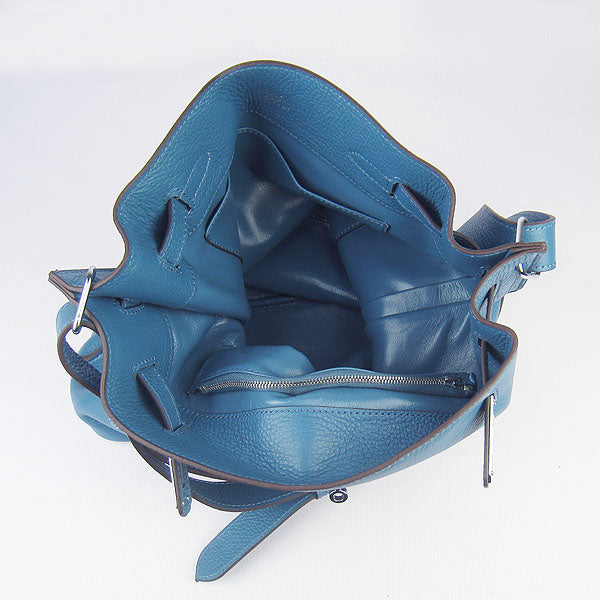 Hermes Luxury Nappa Shoulder Bag Leather Blue
