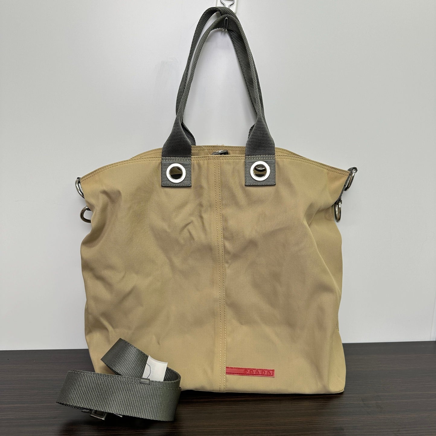 Tote Bag Tote Shopper 2weg Auth Canvas Beige