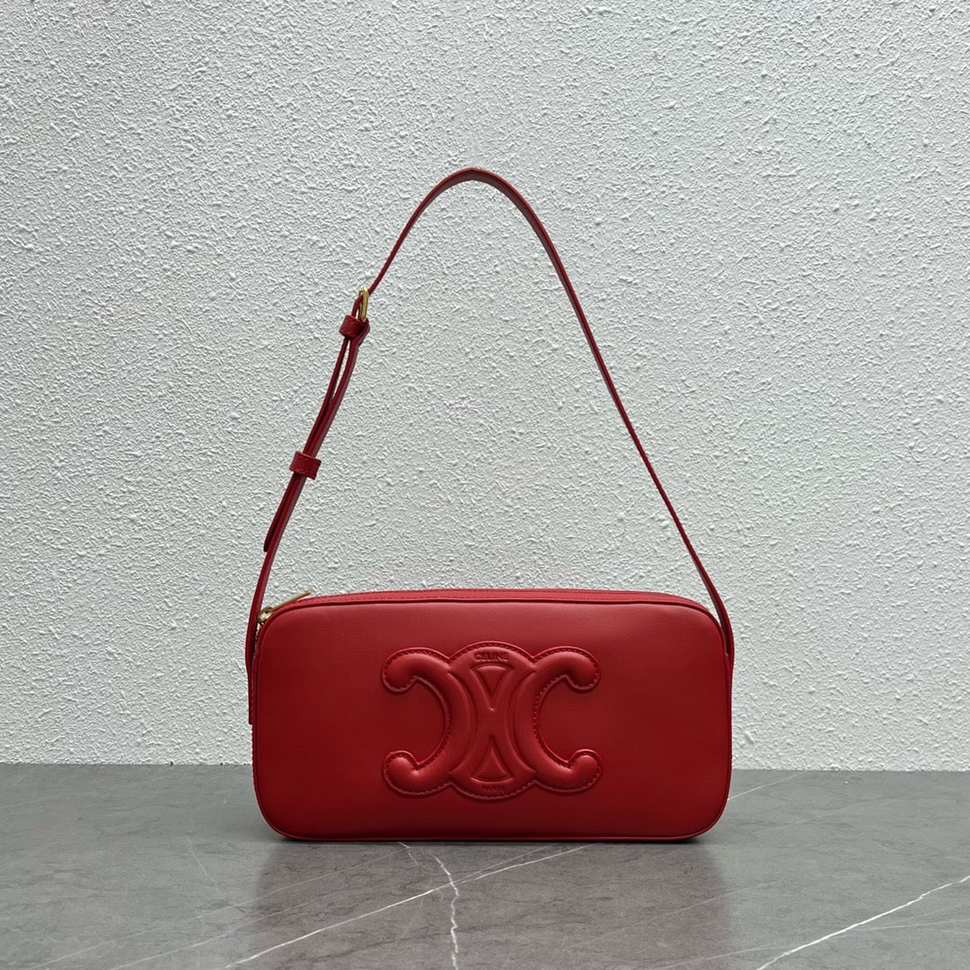 Top Quality Camera Shoulder Bag Cuir Triomphe Red 10In26Cm 5098