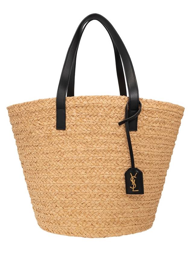 YSL Saint Laurent Saint Laurent Trending Panier Basket Tote Bag Raffia Black