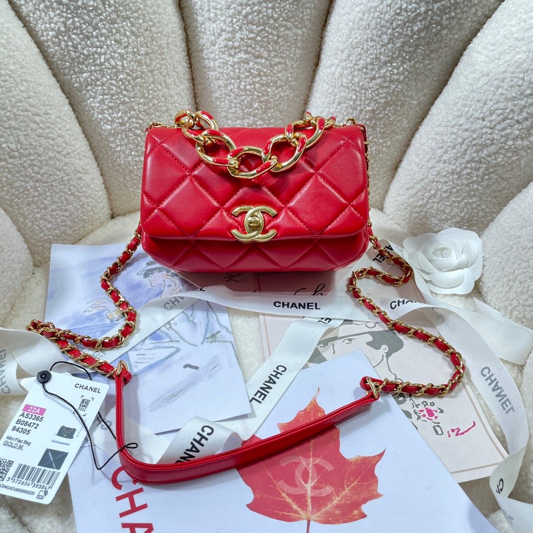 Chlmini Top Qualityap Bag Hardware For Women Red Gold Shoulder Bag