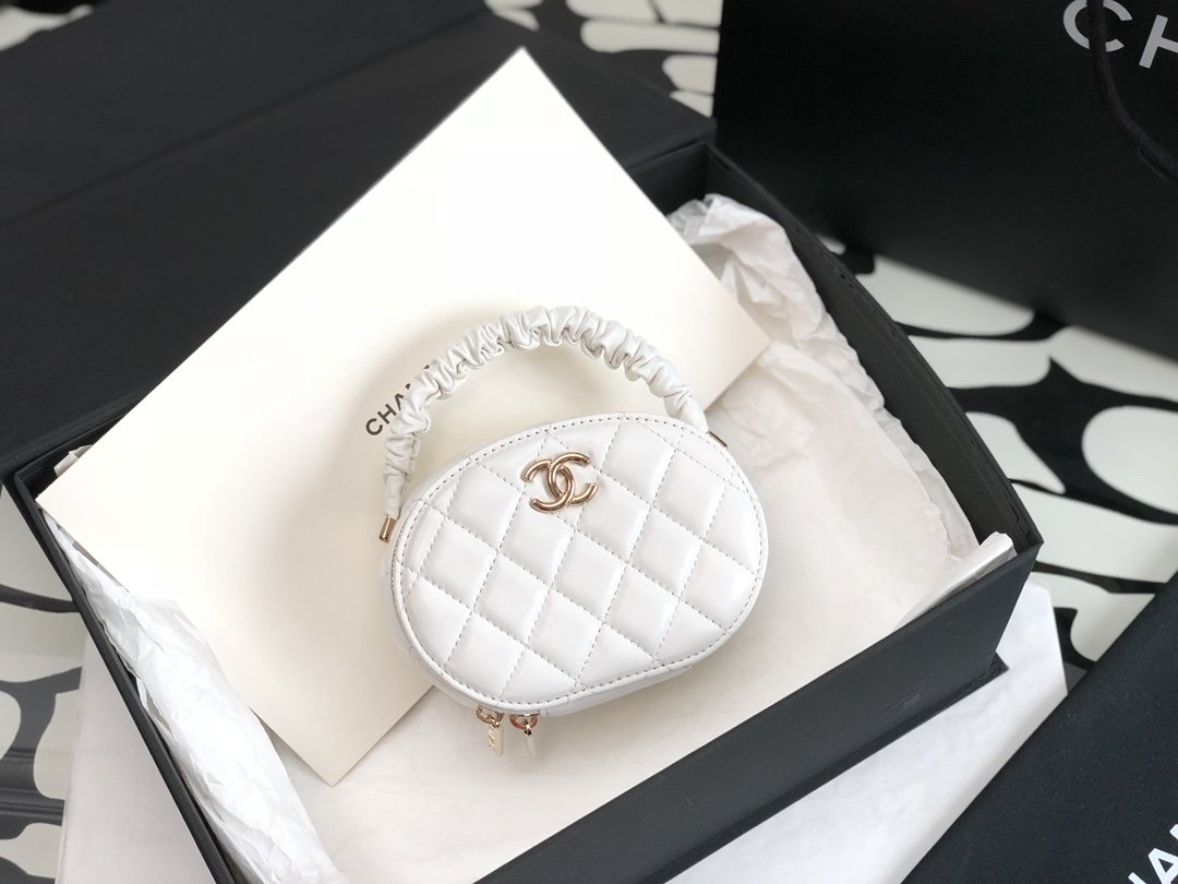 Chlvanity Case Shiny Bag For Women White Gold Travel Bag