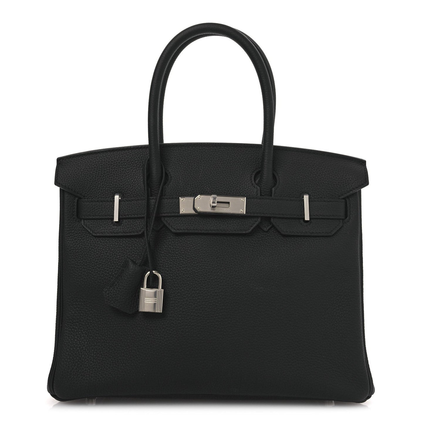 Hermes Togo Birkin Handbag Black Travel Bag 30 Black 1743304