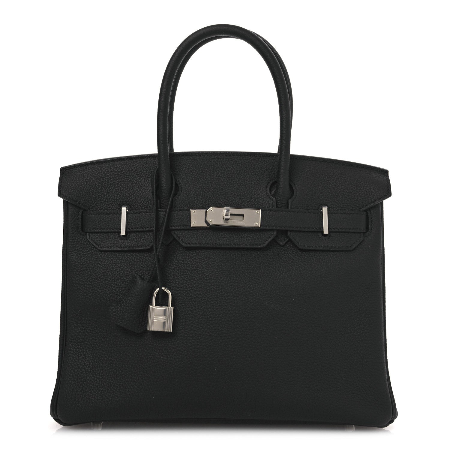 Hermes Togo Birkin Handbag Black Travel Bag 30 Black 1743304