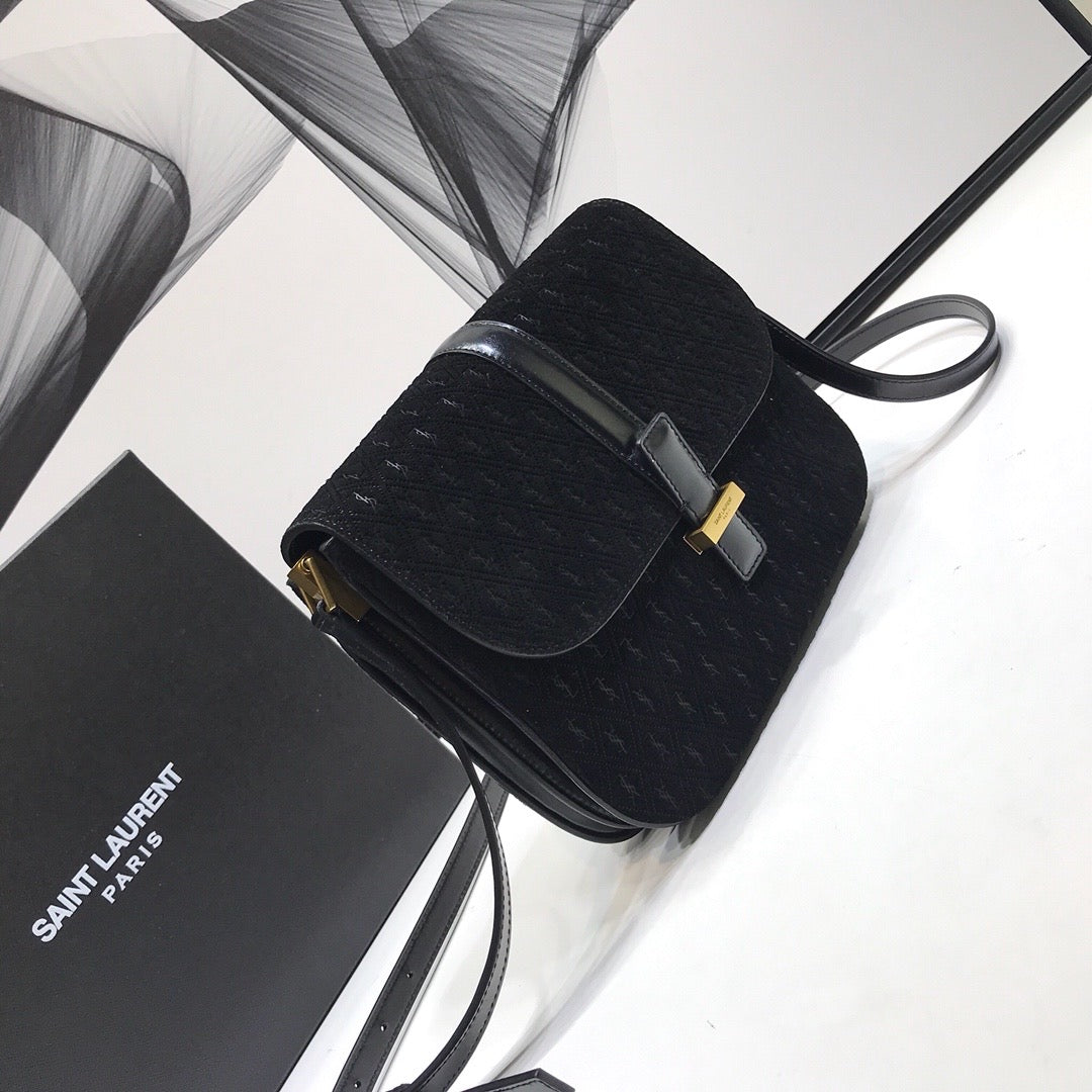 YSL Saint Laurent Le Monogramme Smooth 9in 23cm Canvas Black Small Satchel Bag