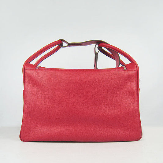 Hermes Luxury Lindy Cm Handbag Red Silver Travel Bag
