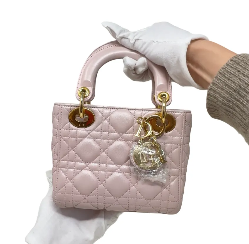 Dior Handbag pearlescent -56 Pink Small