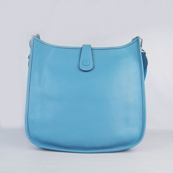 Hermes Luxury Evelyne I Handbag Light Blue Silver Travel Bag