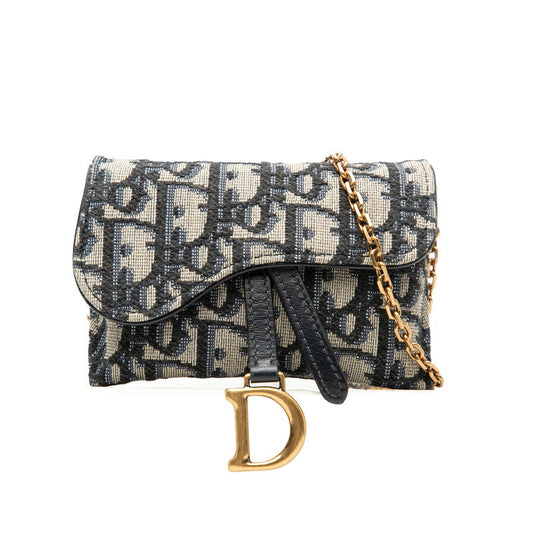 Dior Saddle Nano Pouch Trotter Shoulder Bag Canvas