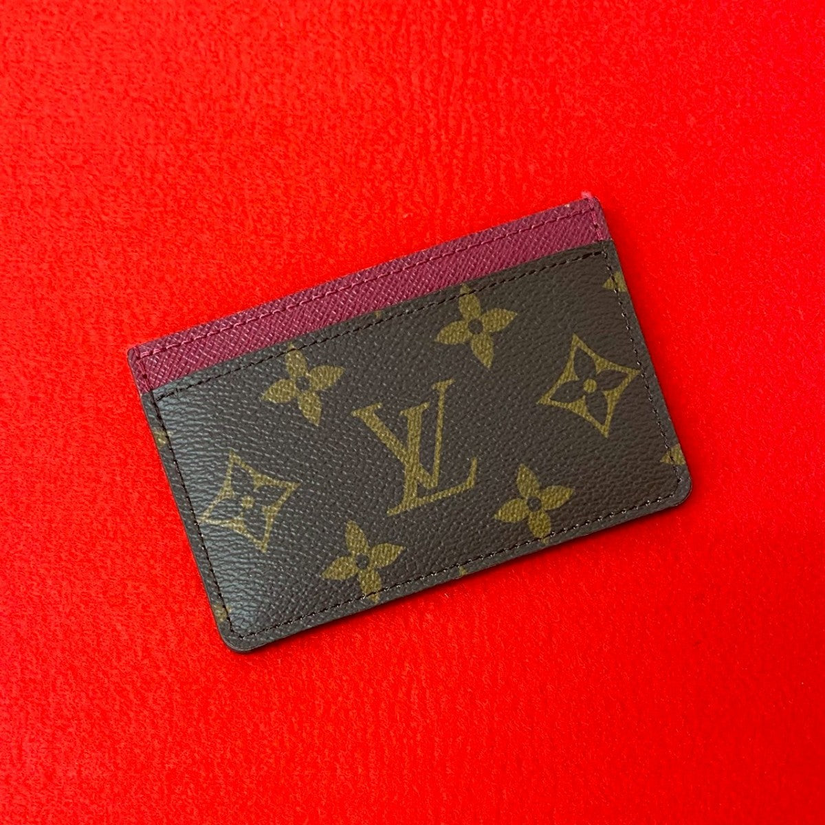 Louis Vuitton Porte Cartes・Simple Monogram Leather Brown Wallet Case
