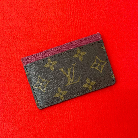 Louis Vuitton Porte Cartes・Simple Monogram Leather Brown Wallet Case