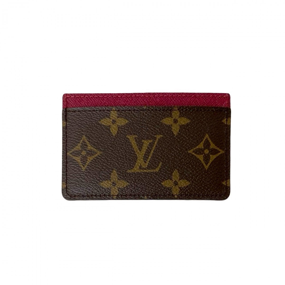 Louis Vuitton Porte Cartes・Simple Monogram Leather Brown Wallet Case