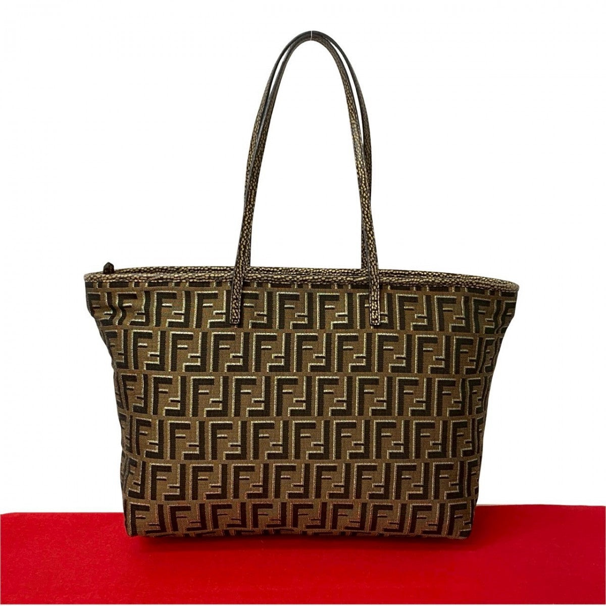Fendi Tote Bag Canvas Brown 7Lvb Eif1653C