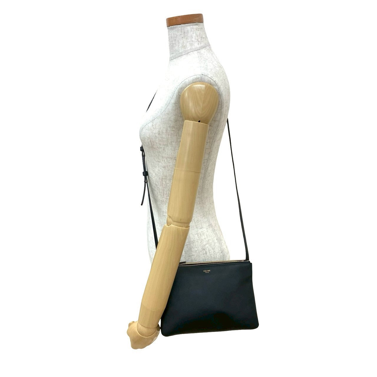 Shoulder Bag Trio Leather Black