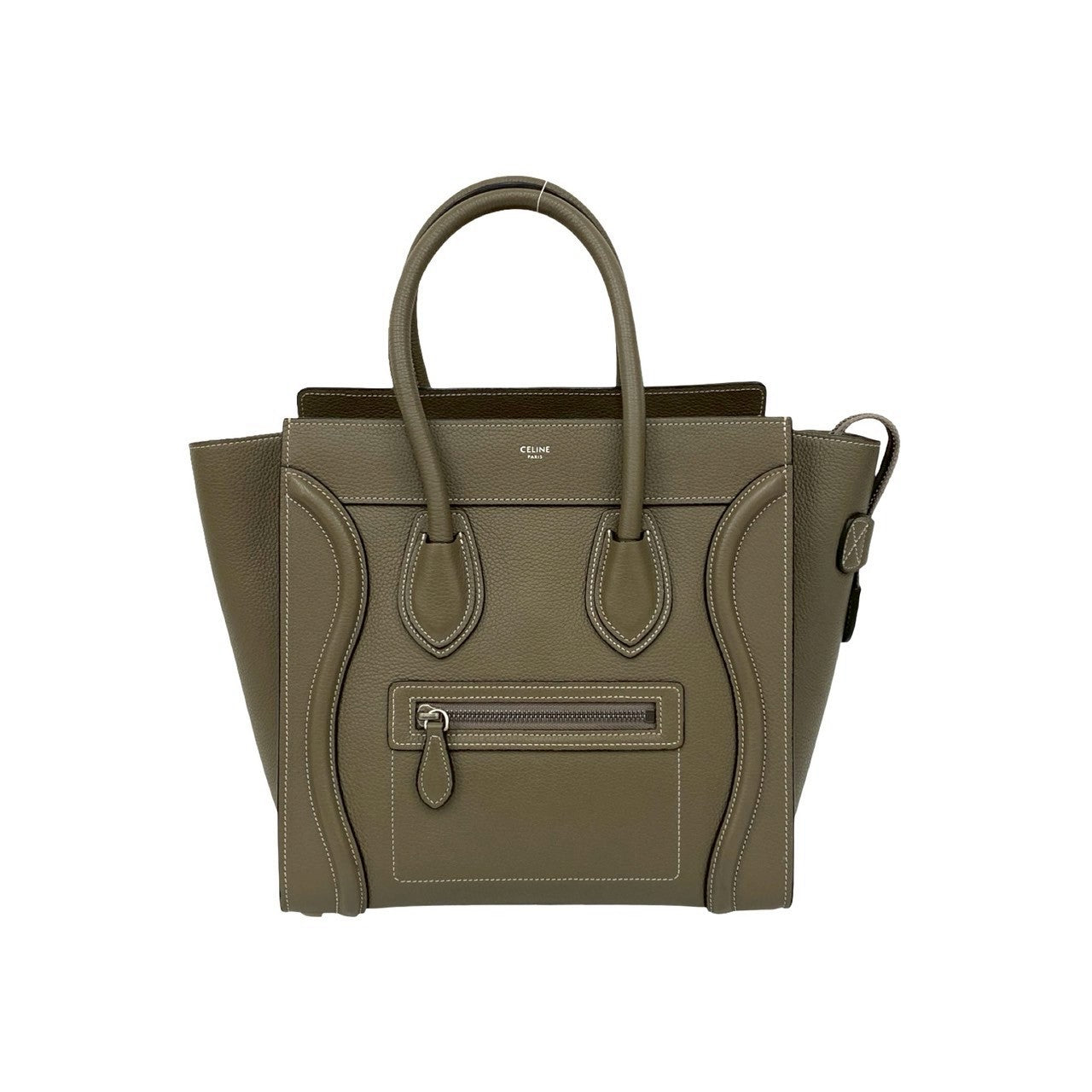 Gray Luggage Micro Shopper Leather Travel Bag