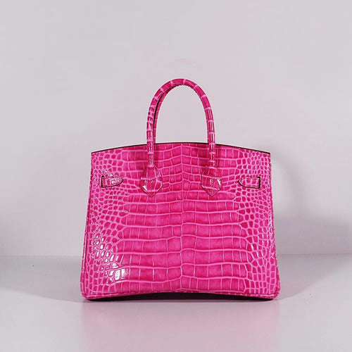 Hermes Luxury Birkin Cm Crocodile Bag With Strap Leather Gold Travel Bag Rose Gold