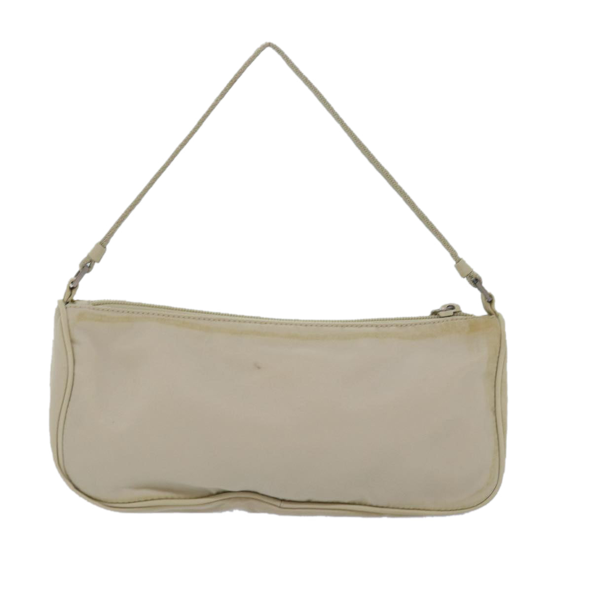 Prada Hand Bag Auth Nylon Cream Travel Bag