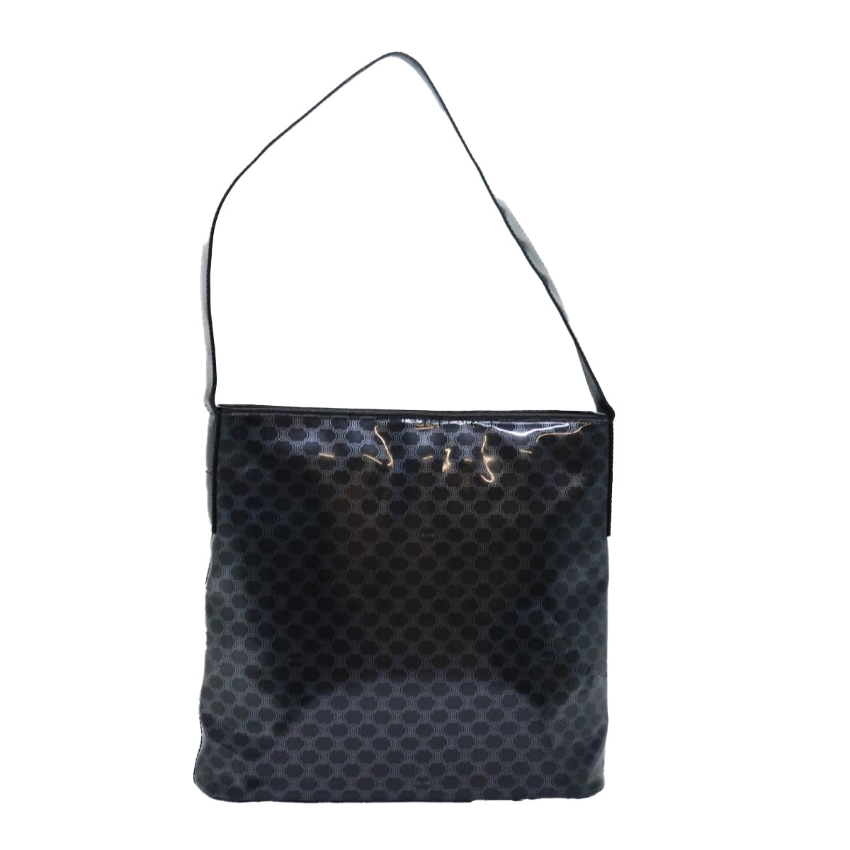 Luxury Macadam Enamel Shoulder Bag Canvas Black