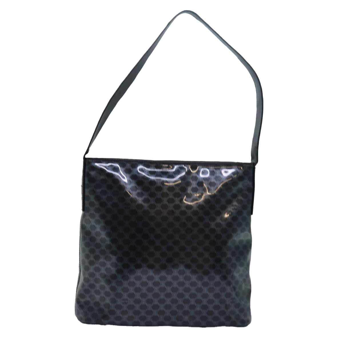 Luxury Macadam Enamel Shoulder Bag Canvas Black