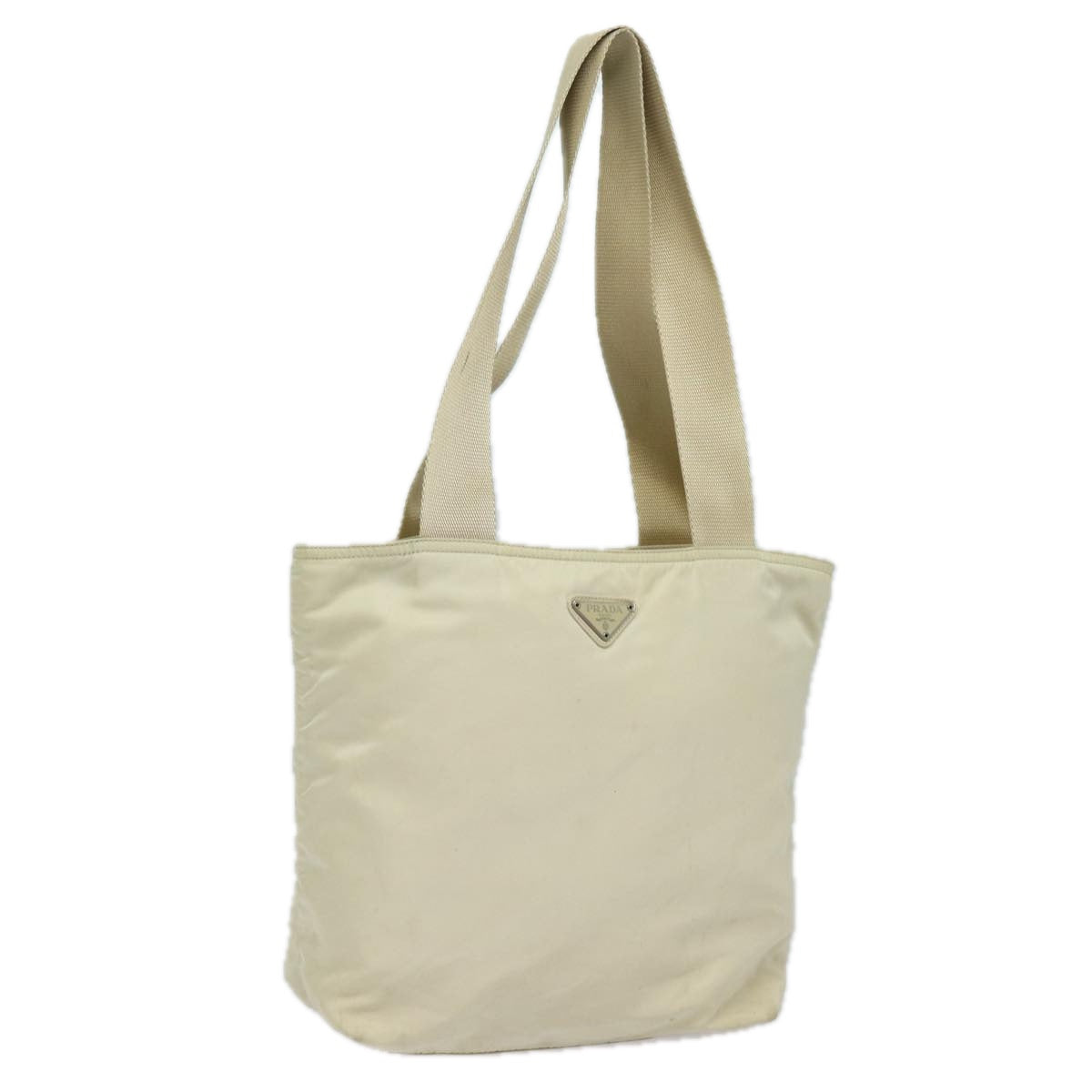 Prada Tote Bag Auth Nylon Beige Beige Auth 80097
