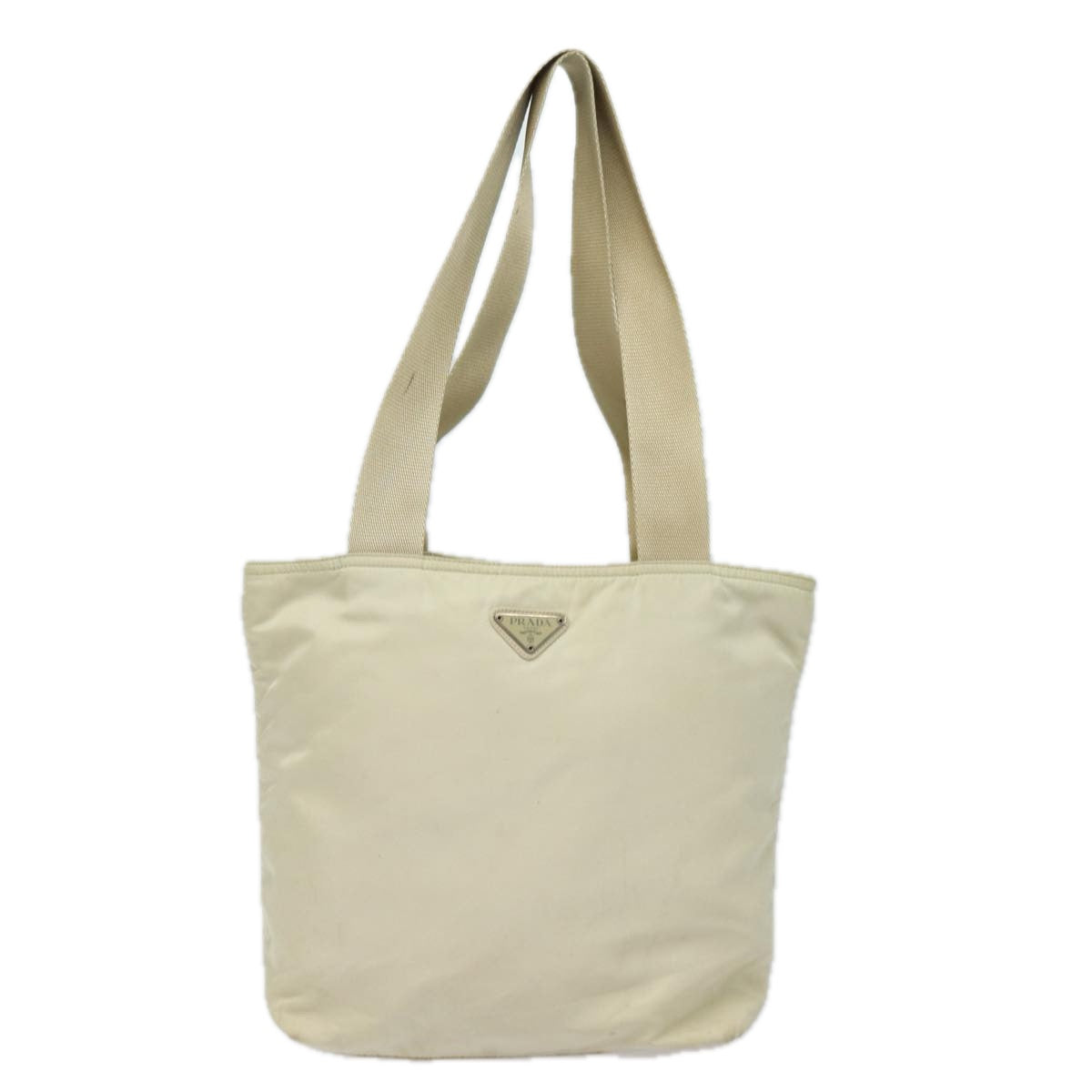 Prada Tote Bag Auth Nylon Beige Beige Auth 80097