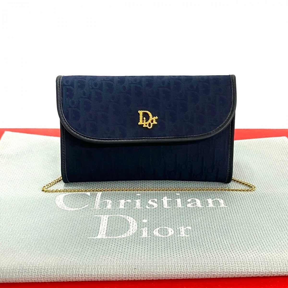 Dior Shoulder Bag Navy Leather